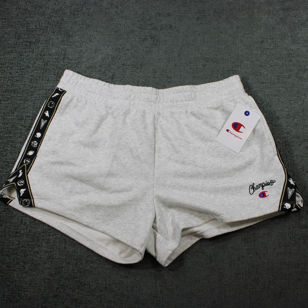 Champion Womens Gray Heather Football Side Tape Sweat Shorts XL New With Tags